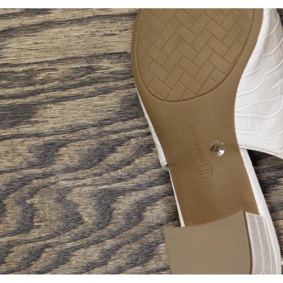 Giani Bernini Memory Foam Block Heel Slingback Pumps Bisque Croco Off White 8.5M - Picture 6 of 11